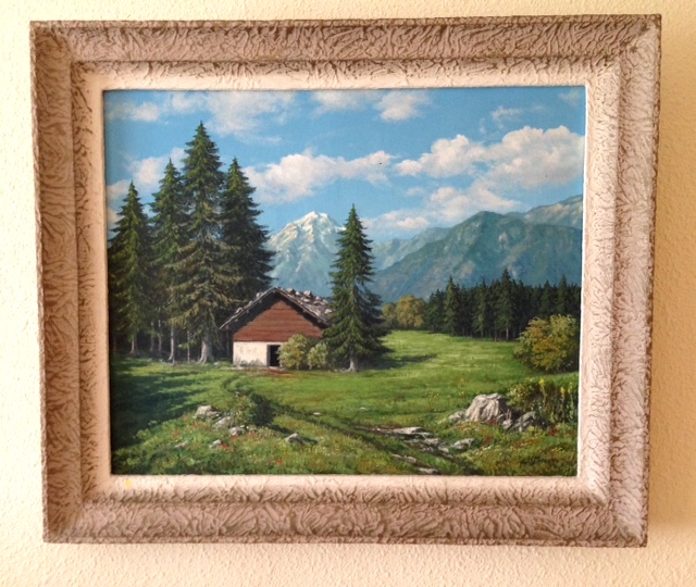 Paisaje alpino con refugio